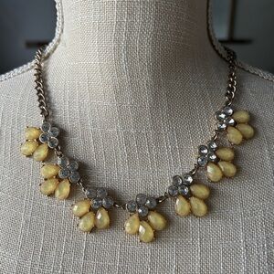 Yellow and Silver Floral Necklace